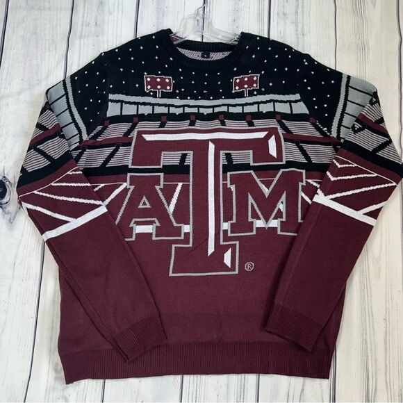 Texas A&M Aggies College Football Ugly Christmas Sweater Lights Up Size XL Party - Picture 9 of 9